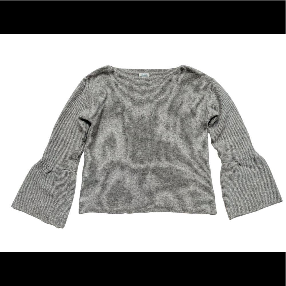 Sundance Fine Variations Bell Sleeve Wool Blend Womens Sweater Sz M Gray - Picture 4 of 7